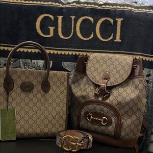 Fashion Monogram Beige and Brown Accessory. All items sold separately ***